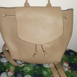 Beige backpack purse good condition